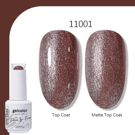 Arte Clavo Solid Color Gel Nail Polish 15ml Soak Off UV LED Gel Semi-Permanent Glitter Polish For Manicure Nail Art Salon Gel