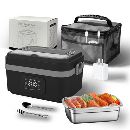 Portable Cordless Electric Lunch Box with 8000mAh Battery, 60W Fast Heating, 6 Temp Levels, 1L Capacity, USB-C, Food Warmer