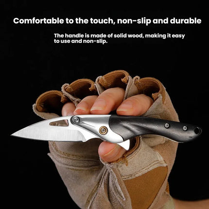Black Walnut Handle Fruit Knife With High Hardness And Sharp Edge Made Of 7CR17 Stainless Steel Compact Folding Small Knife