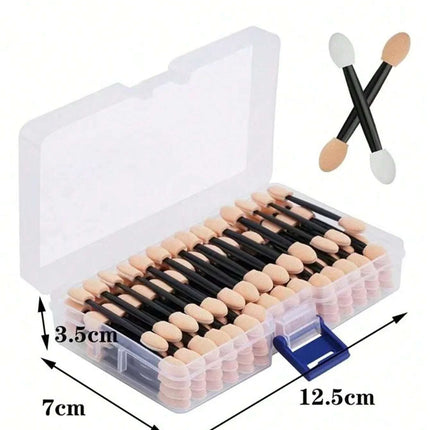 100/120/200Pcs Double-Headed Eyeshadow Brush, Disposable Dual Sided Eyeshadow Brush Double Ended Sponge Applicator Oval Tipped