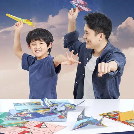 Funny Puzzle Children Creative Origami Paper Planes Folding DIY Parent-child Full Color Handicraft Toy Aircraft Educational Toy