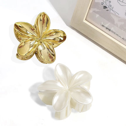 Korean Hawaiian Gradient Flower Hair Claw Clip For Women Girl Fashion Plastic Non-Slip Hold Hairpin Barrette Hair Accessories