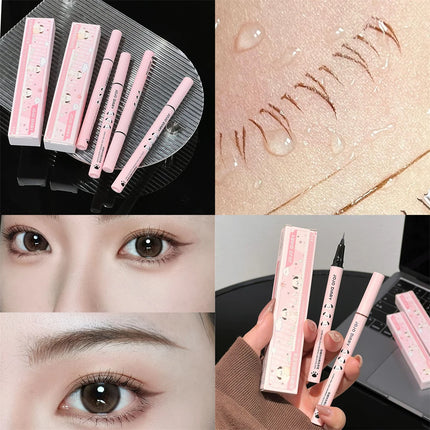 Quick-dry Eyeliner Pencil Makeup Lasting Smooth Ultra Thin Black Brown Matte Eye Liner Waterproof Liquid Eyeliner Pen Cosmetics