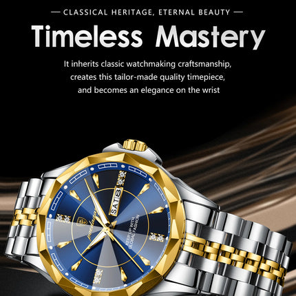 POEDAGAR Luxury Man Clock Business Waterproof Luminous Date Week Watches For Men Quartz Stainless Steel Fashion Men's Wristwatch