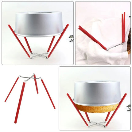 Cooling Stainless Steel 4 Prong Design Silicone Protection Collapsible Baking Rack Metal Cake Rack Baking Tool