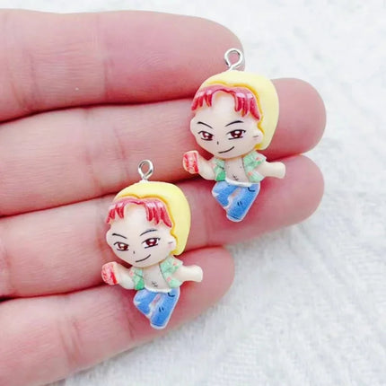 10pcs resin cartoon character jewelry earrings necklaces bracelets pendants DIY accessories