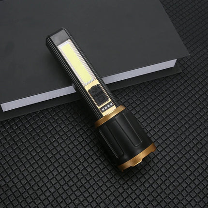 1/A Set Super Bright LED Flashlights USB Rechargeable Telescopic Zoom Tactical Torch Portable Long-Range Camping Fishing Lantern