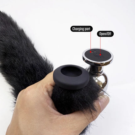 1set, Electric Shock dog tail Anal Plug, Vibrating butt plug, G-spot masturbation, Passionate party, adult pleasure, sexual well