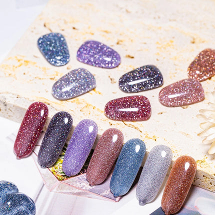 Rainbow Ghini 37Color Base Coat TPO/HEMA Free 15ml Fine Glitter Gel Polish For Manicure Nails Semipermanent Art Nail Supplies