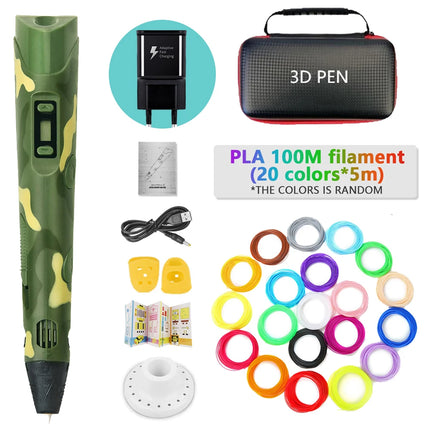 2025 Funny Set DIY 3D Pen for Kids Birthday Chrismas New Years Gift Boy Girls Creative 3D Printing Pen with PLA Filament 3D Pens