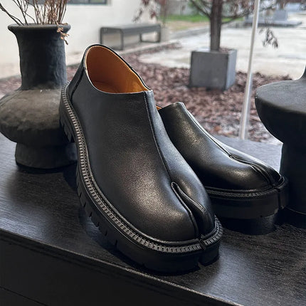 Chunky Platform Slip-on Tabi Loafers Women Brand Designer Split Toe Size 35-45 Unisex Concise Fashion Pig Trotter Shoes 2025