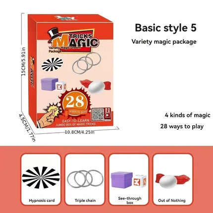 All-in-One Magic Kit | 100+ Magic Tricks with Hat, Cape, Rabbit & Props | Video Tutorials Included | Kids & Adults Party Favors,