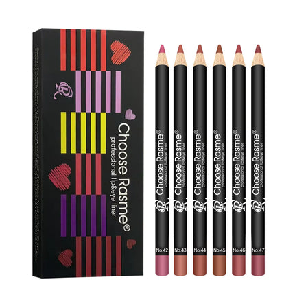 6-Color Plump Lip Liner, Soft, Bright, Rich, Silky, Smooth, Delicate, Waterproof, Easy Makeup, Portable Lipliner