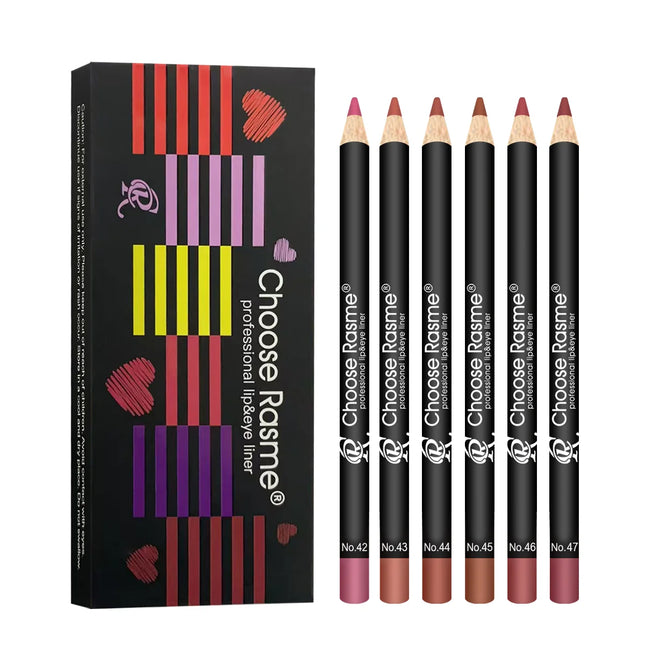 6-Color Plump Lip Liner, Soft, Bright, Rich, Silky, Smooth, Delicate, Waterproof, Easy Makeup, Portable Lipliner