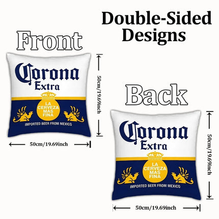 Hot Beer Pillow Covers Cartoon Sofa Decorative Home Double-sided Printing Short Plush Cute Cushion C-Corona E-Extra Cover