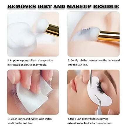 10Set 60 ml EyeLashes Shampoo Extensions Foam Kit EyeLashes Cleaning for Grafting Planting Makeup Remover Tools Dropshipping