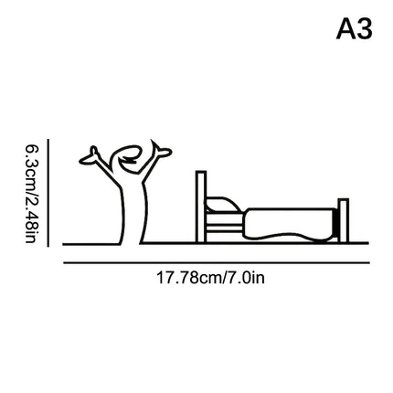 1PC La Linea Minimalist Line Art Stickers Door Sticker Bedroom, Kitchen, Bathroom Sign Cartoon Character Design Home Decoration