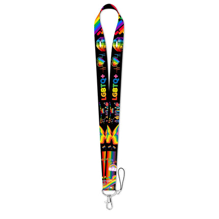 Rainbow Pride Credential Holder Heart Lanyards for Key Neck Strap For Card Badge Gym Keychain Keyring Accessories Gifts