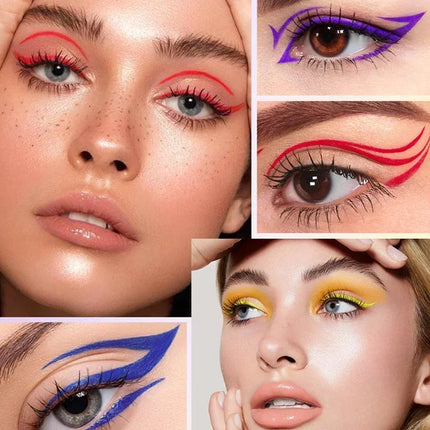1Pc Quickily Drying Colorful Eyeliners Pencil Eyes Cosmetics Matte Liquid Eyeliners Waterproof Lasting White Sweatproof  Make Up