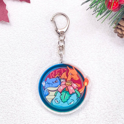 Pokémon Pikachu Gengar Bulbasaur Squirtle Car Keychain Accessories Acrylic Charms Pendant For Bag Key Holder Backpack Decoration