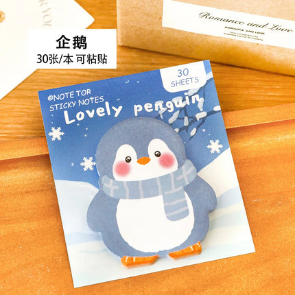 Ins Cartoon Cute Animal Sticky Note Student Special-shaped Penguin Note Book Can Paste Messages and Notes N Times Memo Pad
