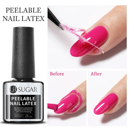 UR SUGAR 7ml Pink Nude Natural Rubber Base Gel Nail Polish Semi Permanent Chrome Sequins Soak Off Construction UV Gel Varnish