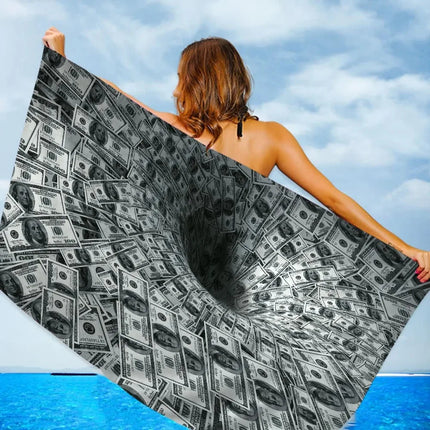 Creative USA Dollar Towel Microfiber Beach Towel Absorbent Quick dry Soft Yoga Swimming Resort Mountain Climbing Towel
