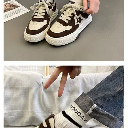 Fashion Casual Star Sport Loafers Women Chunky Sneaker Outdoor Comfort Soft Bottom Anti-slip Board Loafers Athletic Shoes