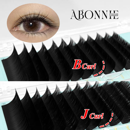 Abonnie LB LJ Curl Cashmere Classic Eyelashes Extensions Mixed Tray LB Curl Eyelashes