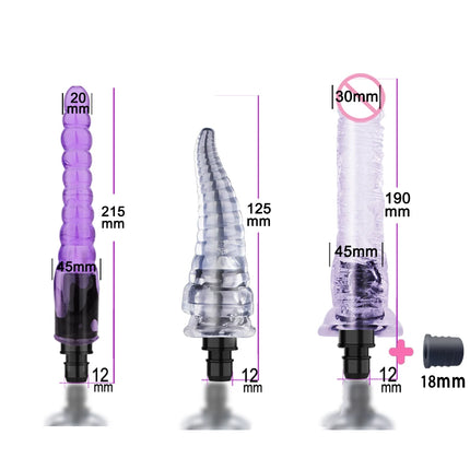Vibrators False penis for FemaleMassage Gun Head Crystal Adult Massage gun accesorie silicone heads for Fascia gun percussion