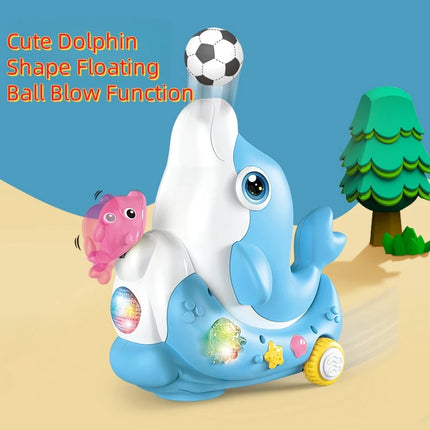 Electric 3D Cool Light Dolphin for Kids Levitation Blow Ball Function Collision Auto Steering Baby boy girl birthday gift