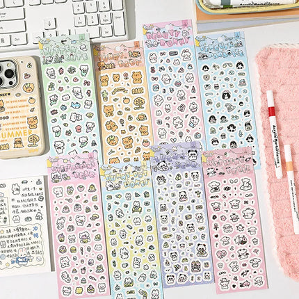MINKYS New Arrival 3pcs 6pcs Kawaii Bear Ribbon Laser Bling Stickers DIY Scrapbook Stickers Confetti Decoration DIY Photo Frame