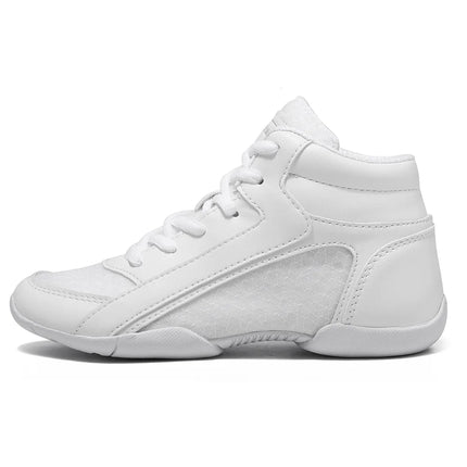 BAXINIER Girls White High Top Cheerleading Shoes Lightweight Youth Cheer Competition Sneakers kids Training Dance Tennis Shoes