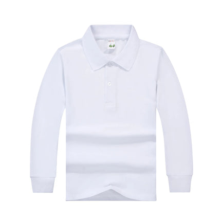 Classic Children's Long Sleeve Polo Shirt Pure Cotton T-Shirt Children Collar Top Baby Girls Base Layer Shirt Teenage Boys tops