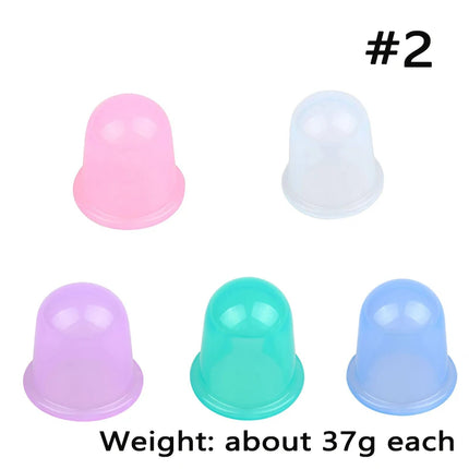 Silicone Vacuum Cupping Massage Jars Anti Cellulite Massage Facial Suction Cups Face Neck Lift Skin Scraping Guasha Anti Wrinkle