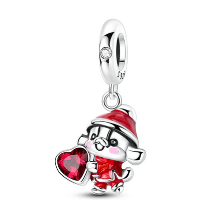 Hot Sale 925 Sterling Silver Puppy Beads & Teddy & Golden Retriever Dangle Charm Fits Bracelet Beloved Pet Pendant Gifts