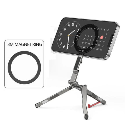 2026 Magnetic Tripod With Fence-Mounted Cold Shoe Handle Phone Tripod For Magsafe iPhone 16 15 14 13 12 Pro Android Desk Mount