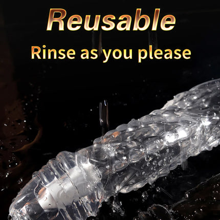 Penis Sleeve Extensions Men's Condoms Enlargement Delay Vibrators Crystal Penis Cock Ring Vibrating Penis Cover Sex Toys For Men