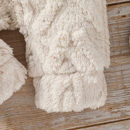 Baby Boys Winter Long Sleeve Soild Plush Hoodie Zipper Fashion Jumpsuit For Newborn Warm Clothes