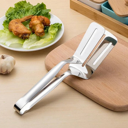 Stainless Steel Frying Shovel Clip Multifunctional Steak BBQ Tongs Frying Fish Spatula Clip Household Kitchen Tool Bread Clip