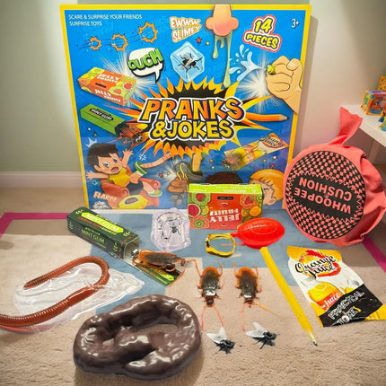 Joke Kit Pranks Pack Joke Toys Box Set Cockroach Roach Bug Whoopee Cushion April Fools Prank Stuff Noise Maker for party