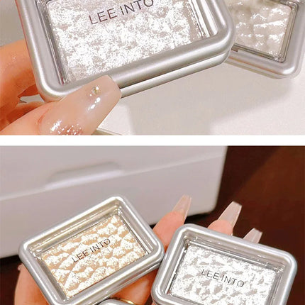 LEEINTO Dreamy Highlighting Powder: 3D Effect for a Natural, All-Over Glow - Multi-Purpose Compact Powder for Blush, Contour,
