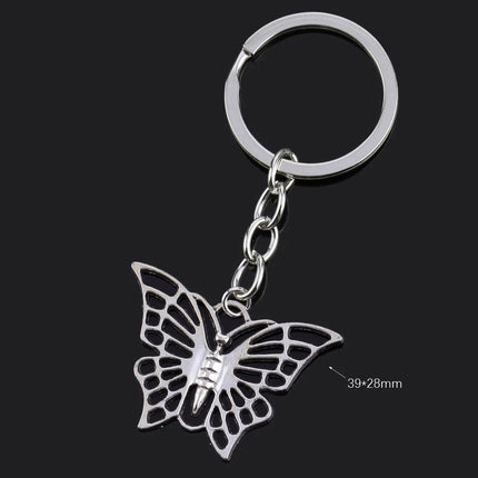 Fashion Animal Women Keychain Car Moon Cat Dog Love Heart Key Chain Friends Gift Jewelry Bag Pendant Wing Evil Eye Angel Turtles
