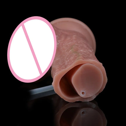 SXXY 8 Styles Double Layer Soft Silicone Squirt Dildo Strong Suction Cup Realistic Ejaculating Butt Plug анальная пробка Sex Toy