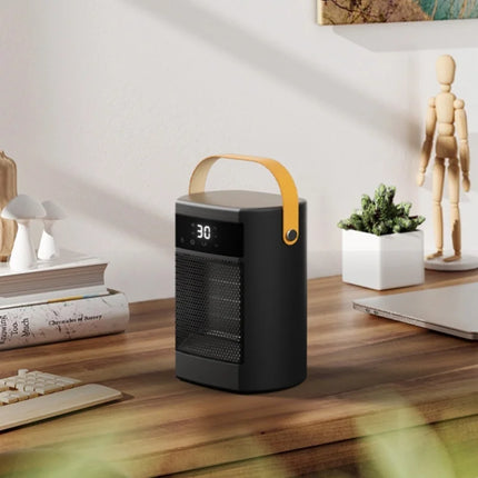 Portable Desk Heater 1500W Digital Display PTC Ceramic Fast Heating 20-45°C Adjustable 70° Oscillation Remote Black