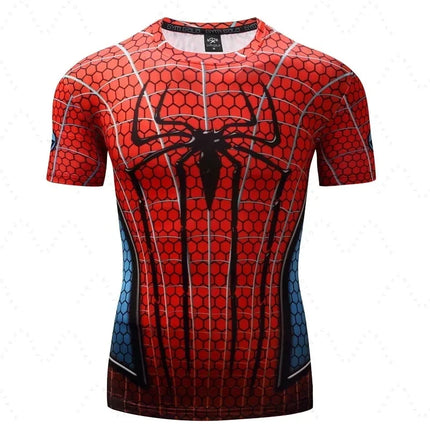 New 2026 Summer Boys Marvel Spider Man Set Series Cool 3d Printed T-Shirt Hip Hop Sports Sweat Absorbing Boys And Girls T-Shirts