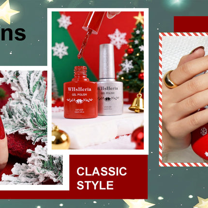 Christmas Gel Nail Polish Set, 6 Colors Sparkle Glitter Gold Silver Gel Polish New Year's Day Gifts for Ladies