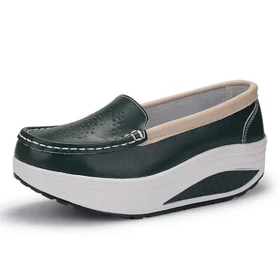 TIMETANG Women shoes summer women leather shoes platform plus size nurse wedges shoes women mesh hole working flats C202
