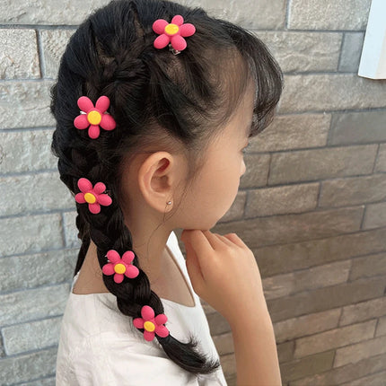 5Pcs/Set Pink Hair Clips for Girl Sweet Flower Heart Baby Princess Barrettes Kids Hairpins Hair Accessories for Girls