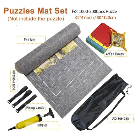 1500-3000pcs Felt Puzzle Mat Set 10color Available Puzzle Playing Blanket with Portable Travel Storage bag Puzzle Accessories